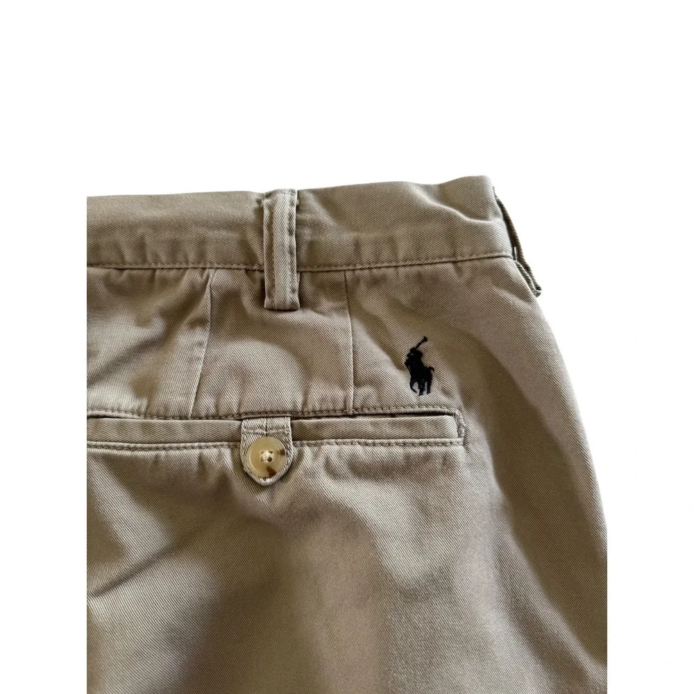 Polo Ralph Lauren Mens Size 38x32 Classic Fit Khaki Chino Pants Flat Front Beige